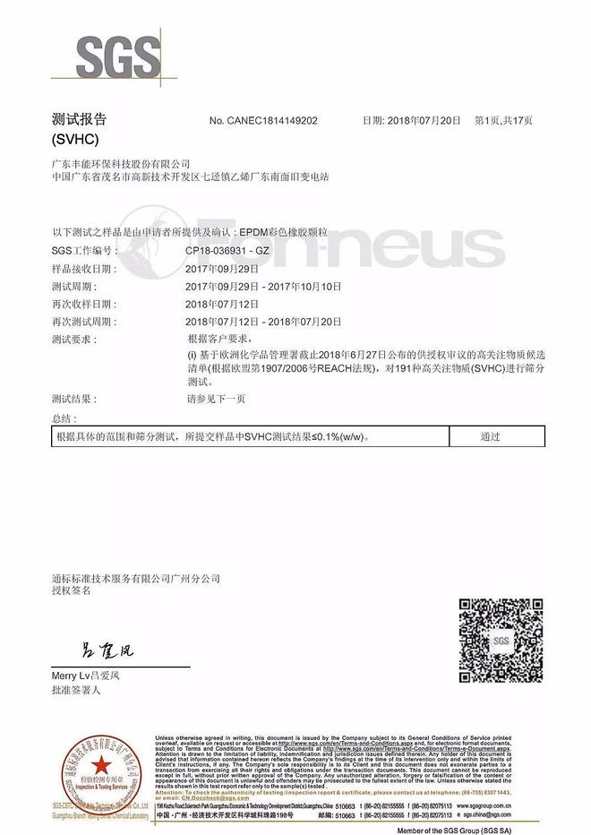 MG娱乐电子游戏网站丰能环保率先通过欧盟REACH法规SVHC清单检测报告(图7)